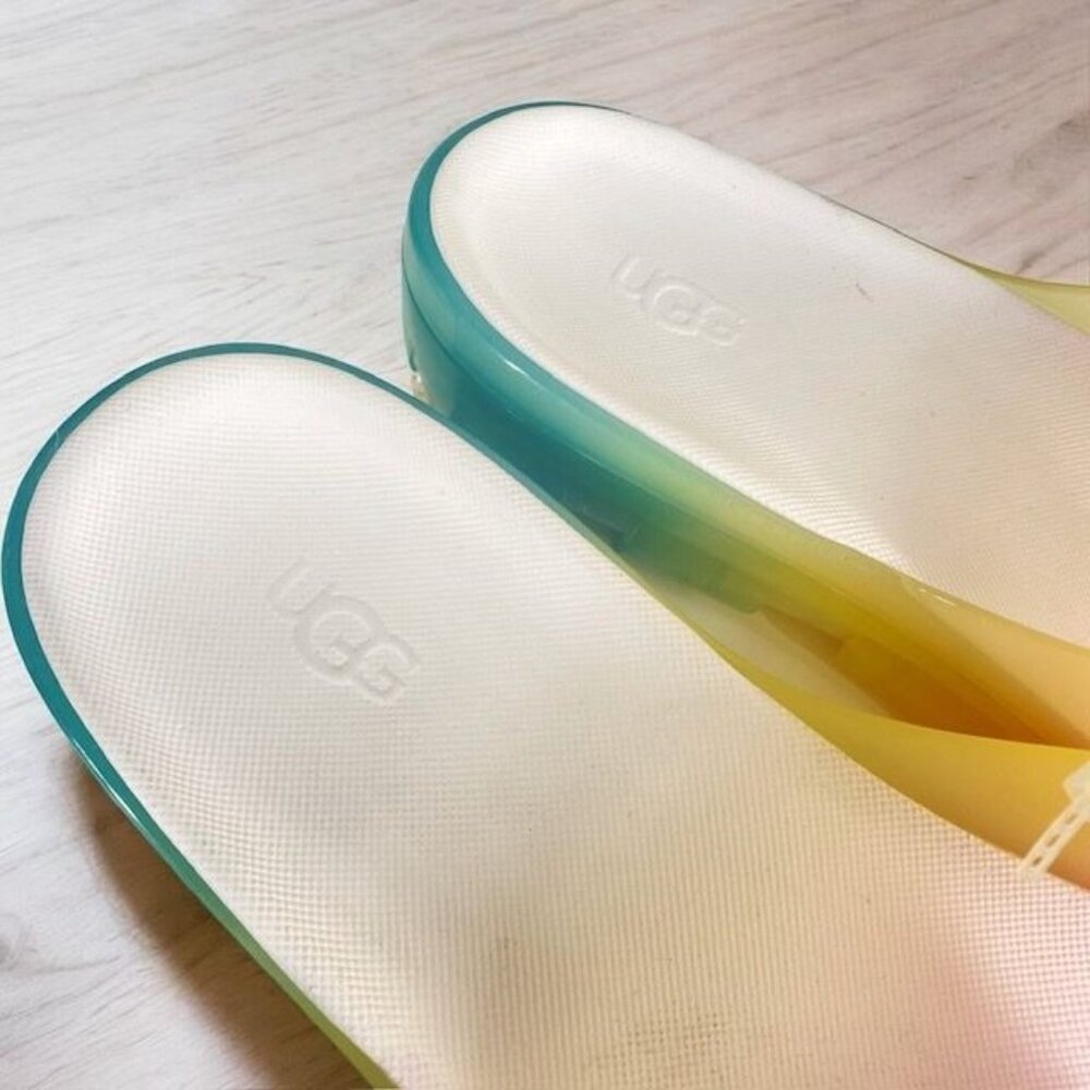 NWT UGG Jella Clear Watercolor Slide Sandals Multicolor Size 10 - Picture 4 of 15
